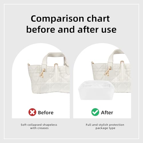 DGAZ Silk Purse Organizer Insert Fits Dior Toujours Bags，Silky Smooth Bag Organizer，Luxury Handbag & Tote Shaper(Mushroom,Toujours L) - color: Mushroom, size: Large