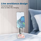 Foldable Phone Stand for Desk, Adjustable Angle of View, Suitable for iPhone, Samsung and Other Smart Phones, Pink Flowers - color: Pink Flowers