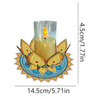 DIY Diamond Art Painting Candlestick Holders 5.71in Mandala Flower Shape Desk Candle Tray Tabletop Ornaments for Wedding Ramadan Party Home Table Centerpiece-Mandala09 - color: Mandala09