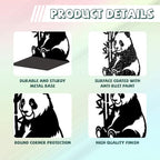 Peacoblue Metal Bookends for Shelves, Modern Decorative Heavy Duty Study Book Support Stoppers for Office, Desk, Shelf, Room 5.3"x4.3"x7.5" Cast Iron Simple Tall Bookends, 1 Pair (Panda and Bamboo) - style: Panda and Bamboo
