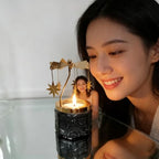 kingnero Lavender Scented Candle Carousel Rotary Candle Holder Spinning Tea Light Birthday Gifts for Women, Mom, Wife, Girlfriend, Sister, Female Friends, (North Star) - color: North Star