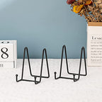 Artliving Plate Stands for Display - Iron Easel Stand Plate Holder Display Stand Picture Frame Stand for Pictures | Photo|Decorative Plate |Dish | Tabletop Art - 4.5 inch-Black(2 Pack) - size: 4.5“（2 pack）