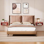 Acrylic Floating Nightstand, Bedside Table, Nightstand Shelf Wall Mounted Bedside Shelf (Red, Small) - color: Red