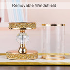 Hurricane Candle Holders for Pillar Candle, Pillar Candle Holder, Crystal Candlesticks Holder for Dining Coffee Table, Wedding,Events,Parties, Home Decor YL031SD - size: 1 crystal ball