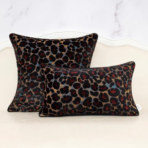 Alerfa Black Floral Throw Pillow Cover 18 x 18 Inch Cut Velvet Sqaure Luxury Decorative Pillow Cover for Couch Living Room Bedroom - color: Black, size: 18" x 18" (Pack of 1)