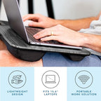 LAPGEAR Home Office Lap Desk with Device Ledge, Mouse Pad, and Phone Holder - Gray Woodgrain - Fits up to 15.6 Inch Laptops - Style No. 91545 - color: Gray Woodgrain, size: Home Office