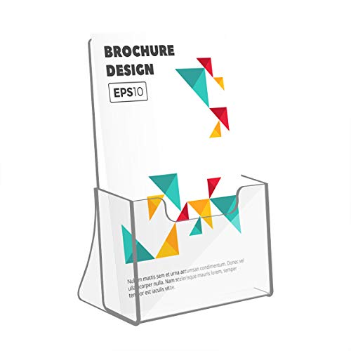 NIUBEE 2 Pack 8.5'' x 5.5'' Acrylic Bi-fold Brochure Holder,Clear Plastic Counter top Flyer Organizers - size: 8.5" x 5.5", style: 2 Pack