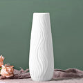 White Ceramic Vase, 8.4" H, Artistic Flower Vase Classic Style for Fireplace Bedroom Kitchen Living Room Centerpieces Office Desk, Fit for Holding Dried Flowers, Fresh Flowers, Artificial Flowers - color: B