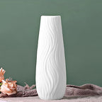 White Ceramic Vase, 8.4" H, Artistic Flower Vase Classic Style for Fireplace Bedroom Kitchen Living Room Centerpieces Office Desk, Fit for Holding Dried Flowers, Fresh Flowers, Artificial Flowers - color: B