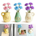Mini Ceramic Vase Fridge Magnets – Tiny 3D Flower Vase Refrigerator Magnets with Fake Flowers, Cute Kitchen & Home Decor, Unique Birthday for Mom & Women