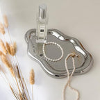 Ceramic Jewelry Dish for Women, Jewelry Tray Trinket Dish, Cloud Jewelry Holder Plate, Watch Keys Tray Ring Dish Holder for Mother's Day/Christmas/Thanksgiving/Birthday Gift(Silver) - color: Silver