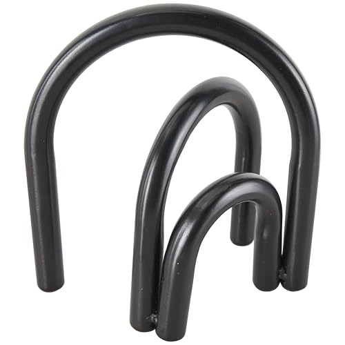 Deco 79 Metal Geometric Decorative Sculpture Overlapping Arch Home Decor Statue, Accent Figurine 7" x 4" x 8", Black - color: Black