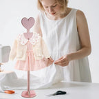 Alipis Child T Shirt Display: Wood Stand Shirt Rack - Portable Hanging Black - Baby Clothes Hanger Rack for Clothing Garment Retail Vendor - color: Pink