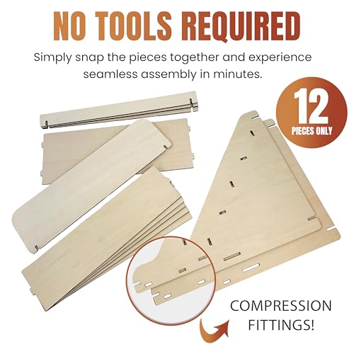Wooden Portable Retail Table Display Stand Countertop 3 Step Riser Craft Shows, Farmers Markets Tradeshows |No Hardware Assembly Flat Pack Soap Display CBD Jewelry Spices Cups Tumblers Coasters
