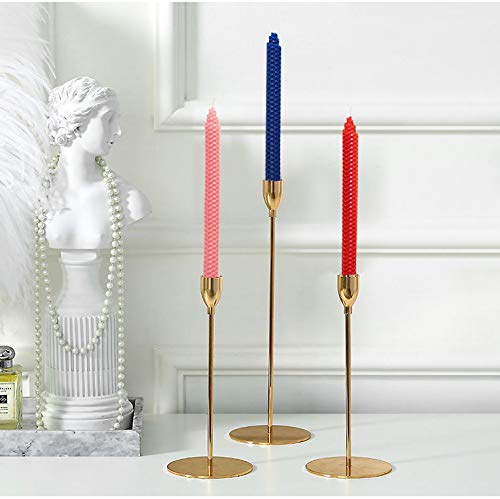 Beeswax Handmade Taper Candles, 7 Pair Red Color, 9 Inch Smokeless Dripless Wax Candles, Beeswax Candle for Home Gift Ideas - color: Red