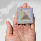 Amazing Gemstone Angel Aura Quartz Pyramid Crystal Healing Stones - 2" Great Pyramid Figurine of Natural Stone Pyramid for Meditation, Reiki, Chakra Balancing and Crystal Pyramids Grid - color: Angel Aura Quartz