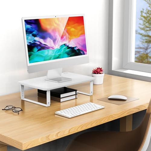 BESIGN MS01 Monitor Stand Riser, Height Adjustable Laptop Stand, Computer Monitor Stand for Monitor, Computer,Laptop,Printer (White) - color: White