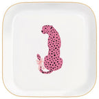 Jewelry Dish Tray, Ring Dish, Ceramic Trinket Tray, Pink Preppy Cheetah Leopard Gifts Ceramic Jewelry Tray Dish, Cheetah Print Jewelry Plate for Women
