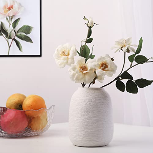 White Vases, Minimalist vase,Ceramic Vase,Modern Flower vase, Home Decor vases, Fits Everywhere, Best Decoration for Christmas, Mother's Day and Other Festivals, 5.9 Inch.(ZJ White) - color: Zj White