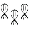 Mydio 3-Piece Plastic Hat Stand - Durable, Stable Cap Rack & Wig Holder (Black) - color: Plstic Black