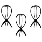 Mydio 3-Piece Plastic Hat Stand - Durable, Stable Cap Rack & Wig Holder (Black) - color: Plstic Black