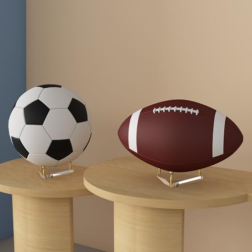 Acrylic Ball Holder 3-Pack, Small Size for Baseball, Softball & Golf Ball; Medium & Large Size for Basketball, Soccer, Volleyball; Horizontal Size for Rugby and Football - style: Triangle Gold - 4.1 x 3.6 inch
