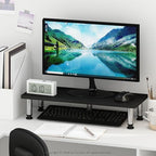 Furinno Turn-N-Tube Monitor Riser Stand, Americano, Stainless Steel Tubes - color: Americano, size: 23.6 x 9.3 in. Rectangle