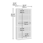 Sauder 5 Tier Book Shelf Wooden Bookcase Multipurpose Bookshelf for Home Office, Living Room, in White Plank - color: White Plank