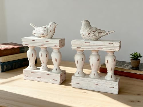 2PCS Birds Decorative Bookends Heavy Duty Resin Vintage Book Ends Books Stand Organizer for Kids Rooms Office Desk(Bird and Roman Column) - color: Bird and Roman Column