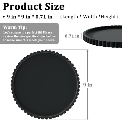 Silicone Bathroom Vanity Tray, Modern Round Decorative Tray for Countertop, Waterproof & Unbreakable Cosmetic Perfume Organizer, Extra-Thick & Sturdy, Easy to Clean Candle Tray (9 Inch, Black) - color: Black, size: 9"