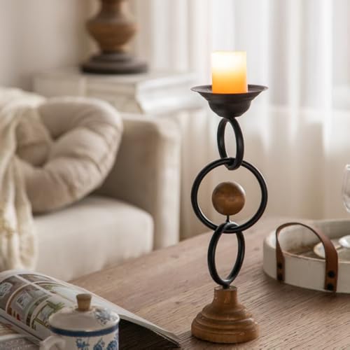 Unique Candle Holder - Candlestick Holders Decorative Candle Stand, 14.2 Inch Tall Decorative Taper Candle Stand, Non-Slip Base for Table Centerpiece, Home, Wedding, Party, Hotel Decor