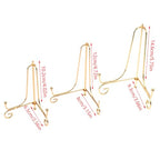 Gold Iron Display Stand Craft Bracket Book Holder Photo Pedestal Bowl Dish Frame Picture Plate Rack Easel Storage Decoration（4in） - size: Small