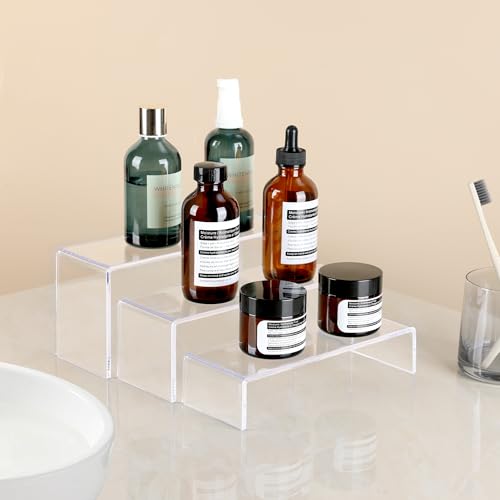 ANDGOO Display Risers, 6 Pcs(7.9”L~8.3”L~8.7”L) Rectangular Clear Acrylic Showcase Collectibles Display Stands Suitable for Retail Shoe Showcase Jewelry Funko Pop Figures - color: Clear, size: 6Pcs (7.9”L~8.3”L~8.7”L)