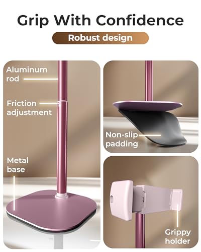 COOPER ChatStand, Adjustable Cell Phone Stand for Desk, Phone Stand for Recording, iPhone Holder for Filming, Small Tripod for iPhone, Fits Samsung, Android Smartphones, (Pink Rose Gold) - color: D - Rose Gold