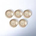 Shubhkart Solid Brass Decorative Nakshi Plate Set for Puja, Decoration & Diwali Gifting (Small 7 cm, Pack of 5, Solid Brass) - size: Small (Pack of 5)