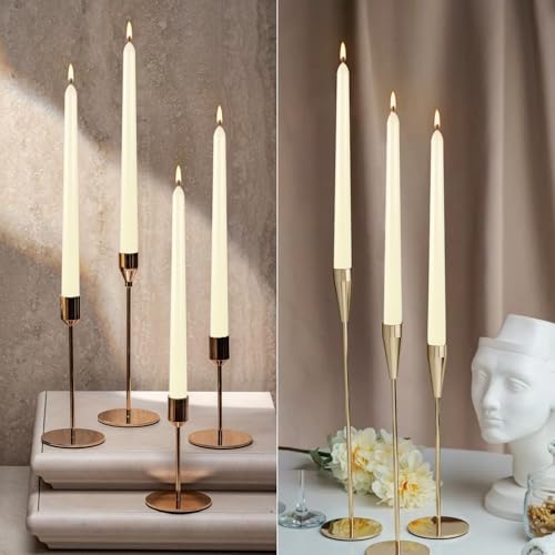 YOROXRG 36 Pack Ivory White Taper Candles, 7-8 Hours Burn Time, Unscented, Smokeless and Dripless, 0.8 x 10 Inch Dinner Candle Set for Household, Wedding, Party and Home Décor Candlesticks - color: Ivory-36