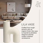 Lila Abstract Sculptural Decorative Modern Vase, White