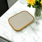 TheDisplayGuys - Aluminum Jewelry Organizer Display Tray - Faux Suede Insert - 76 Ring Holder Slots - Gold/Beige - color: Beige Suede, size: Ring Slots - 76, style: Aluminum - Gold