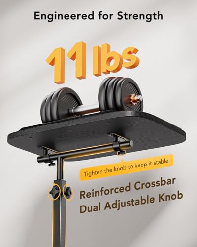 HUANUO Adjustable TV Tray, Height Adjustment TV Trays with 360° Swivel and 90° Tilt, Sturdy & Multi-Functional Sofa Table with Anti-Slip Bar, Space-Saving Side Table for Couch, Bedside, and Dining Use - color: Black
