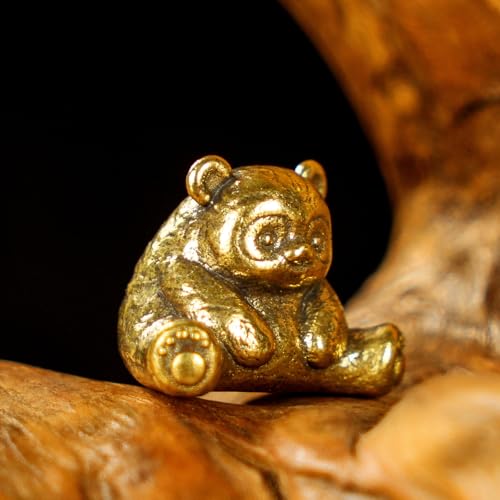 Retro Handcrafted Sitting Panda Ornament - 100% Solid Brass Decor Adorable Chubby Panda Sculpture in Resting Pose Vintage Style Collectible Art Piece Unique Gift for Panda Lovers & Nature Enthusiasts - style: Panda