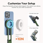 ULANZI MA30 Magnetic Phone Tripod Stand for iPhone - Aluminium Maglock Smartphone Mini Tripod Pocket Cell Phone Stand Strong Magnet Quick Mount Compatible with iPhone 17 16 15 14 13 12 Series, Green - color: Green