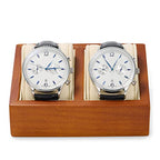 Jewelry Tray Solid Wood Double Watch Storage Box Tray Jewelry Display Props Wooden Watch Display Stand - color: WHITE DOUBLE WATCH BOX