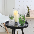 4" Wide 10" High Large Hand Blown Sturdy Clear Cylinder Glass Vase, Centerpiece Flower Vase for Rose, Tulip, Boquets, Hurricane Candle Holder (1, 4"x10") - size: 4"x10"