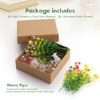 5 Pack Mini Vase Magnets for Fridge, Mini Glass Vase Magnets,3D Tiny Pot Vases Magnet for Kitchen Refrigerator Locker Office Decoration with Artificial Flowers - size: Style B-5pcs