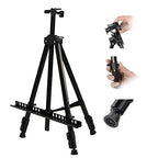 T-SIGN Portable Artist Easel Stand for Painting - Adjustable Height Painting Easel with Bag - Tabletop Art Easel for Painting Canvas Stand, Wedding Signs Stand - Metal Tripod- 66 inches (Pack of 2) - style: 66 Inch Anthracite Black (2 Pack)