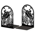 Peacoblue Metal Bookends for Shelves, Modern Decorative Heavy Duty Study Book Support Stoppers for Office, Desk, Shelf, Room 5.3"x4.3"x7.9" Cast Iron Simple Tall Bookends, 1 Pair (Sea Turtle) - style: Sea Turtle