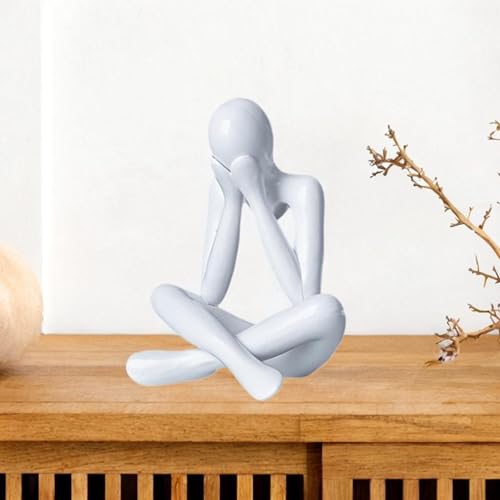 Contemporary Abstract Sculpture for Display, White - color: White