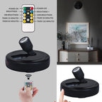 Battery Operated LED Spotlight, Picture Spot Lights, Indoor Uplighting, Puck Lights with Remote, Plants Tree Spotlight, Display Light for Paintings Dartboard Portrait Frame-Black - color: Black