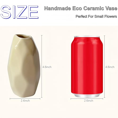 Simple Vase for Flowers Plants, Small Cute Flower Vase for Modern Table Shelf Home Decor Wedding Boho Decor, Farmhouse (1pc-BGZ-Brown) - color: 1pc-bgz-brown
