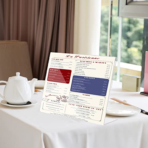 Acrylic Sign Holder 8.5 x 11 Horizontal 6 Pack Slant Back Acrylic Stands for Display Plexiglass Clear Acrylic Display Stands for Ad Frame, Picture Photo Frames, Promotions, Restaurants, Office - size: Horizontal 6 Pack 11x8.5''